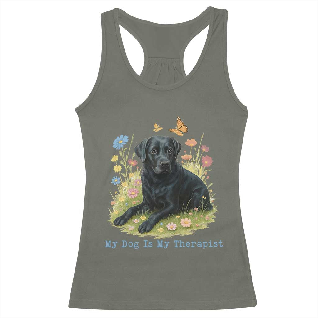 My Dog Is My Therapist Racerback Tank Top Labrador Retriever Lover Gift - Wonder Print Shop