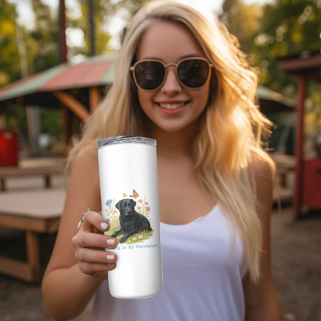 My Dog Is My Therapist Skinny Tumbler Labrador Retriever Lover Gift - Wonder Print Shop