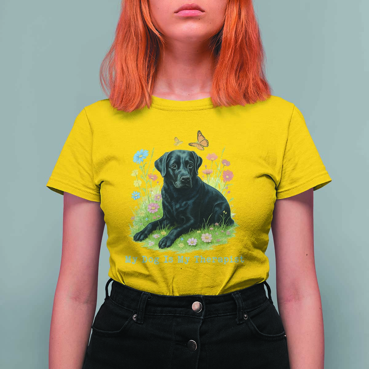 My Dog Is My Therapist T Shirt For Women Labrador Retriever Lover Gift - Wonder Print Shop