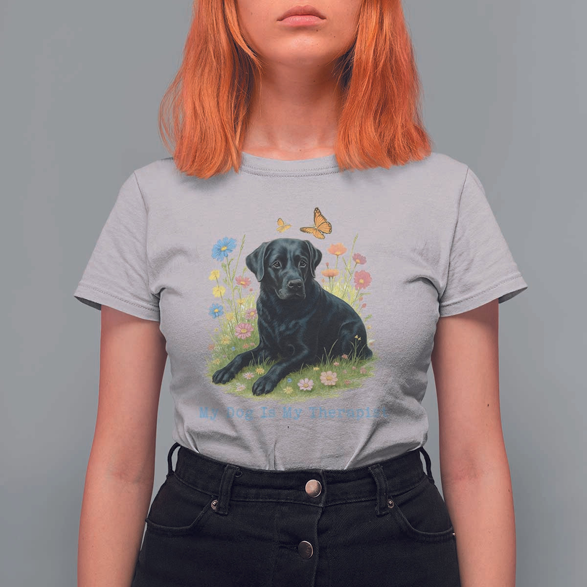 My Dog Is My Therapist T Shirt For Women Labrador Retriever Lover Gift - Wonder Print Shop