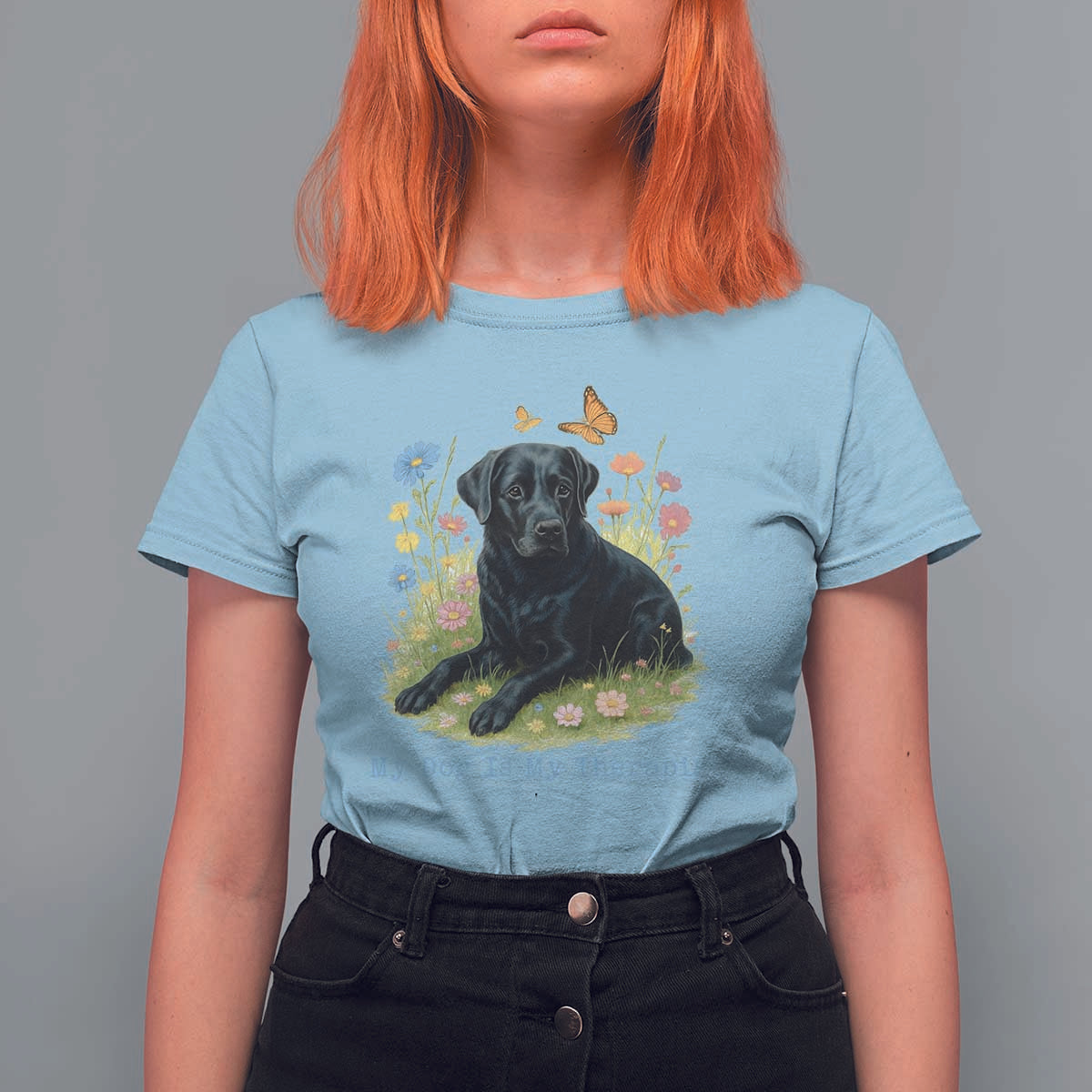 My Dog Is My Therapist T Shirt For Women Labrador Retriever Lover Gift - Wonder Print Shop