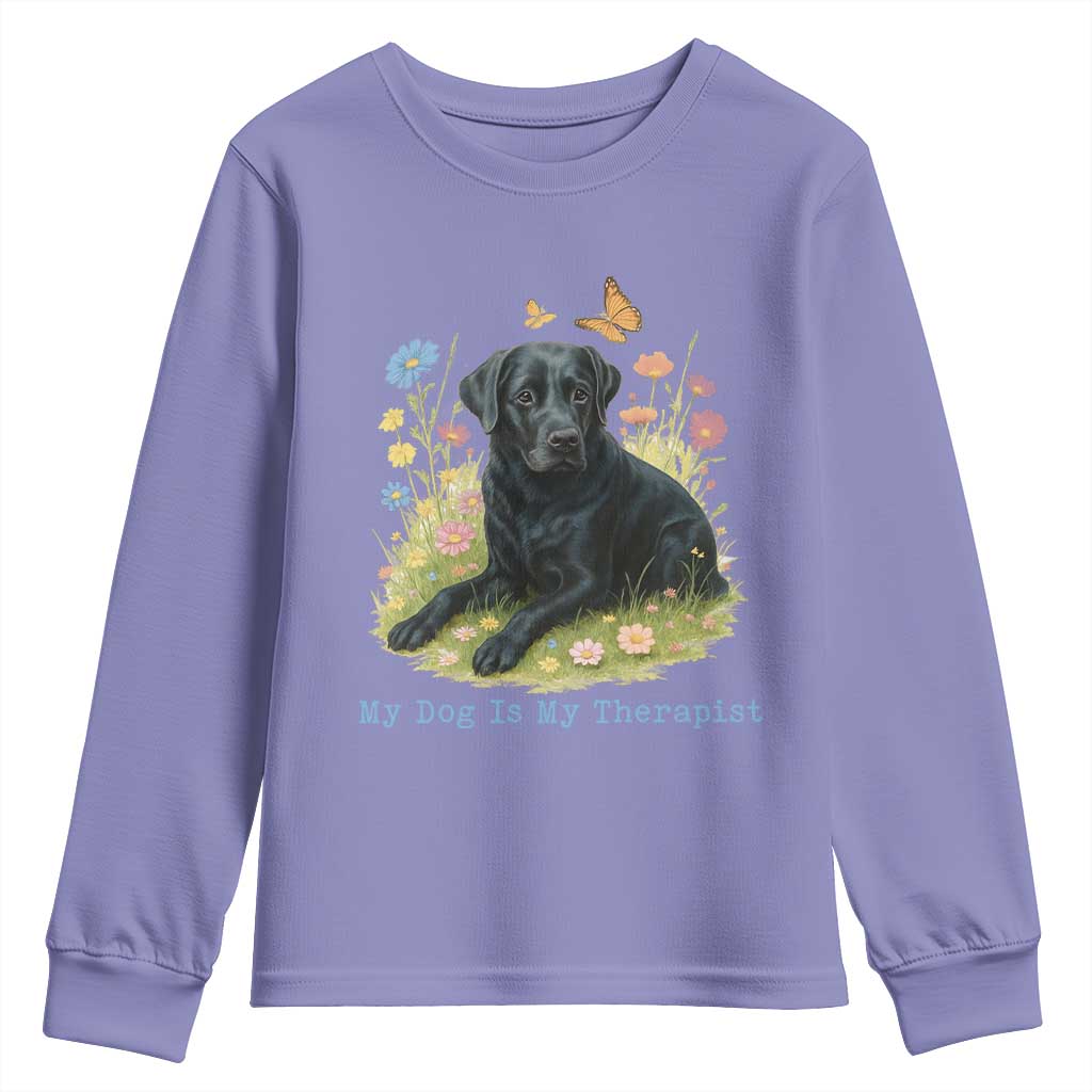 My Dog Is My Therapist Youth Sweatshirt Labrador Retriever Lover Gift - Wonder Print Shop
