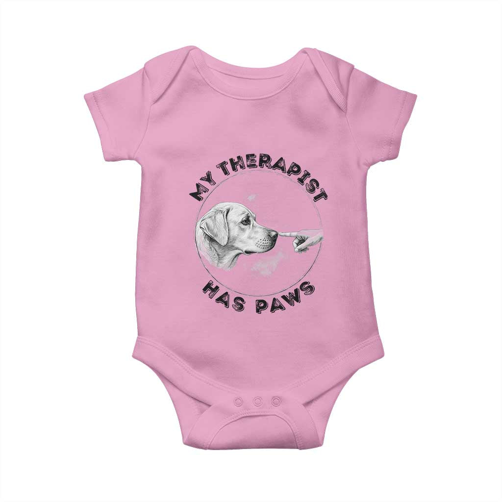Funny Labrador Retriever Gift Baby Onesie My Therapist Has Paws - Wonder Print Shop
