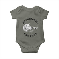 Funny Labrador Retriever Gift Baby Onesie My Therapist Has Paws - Wonder Print Shop