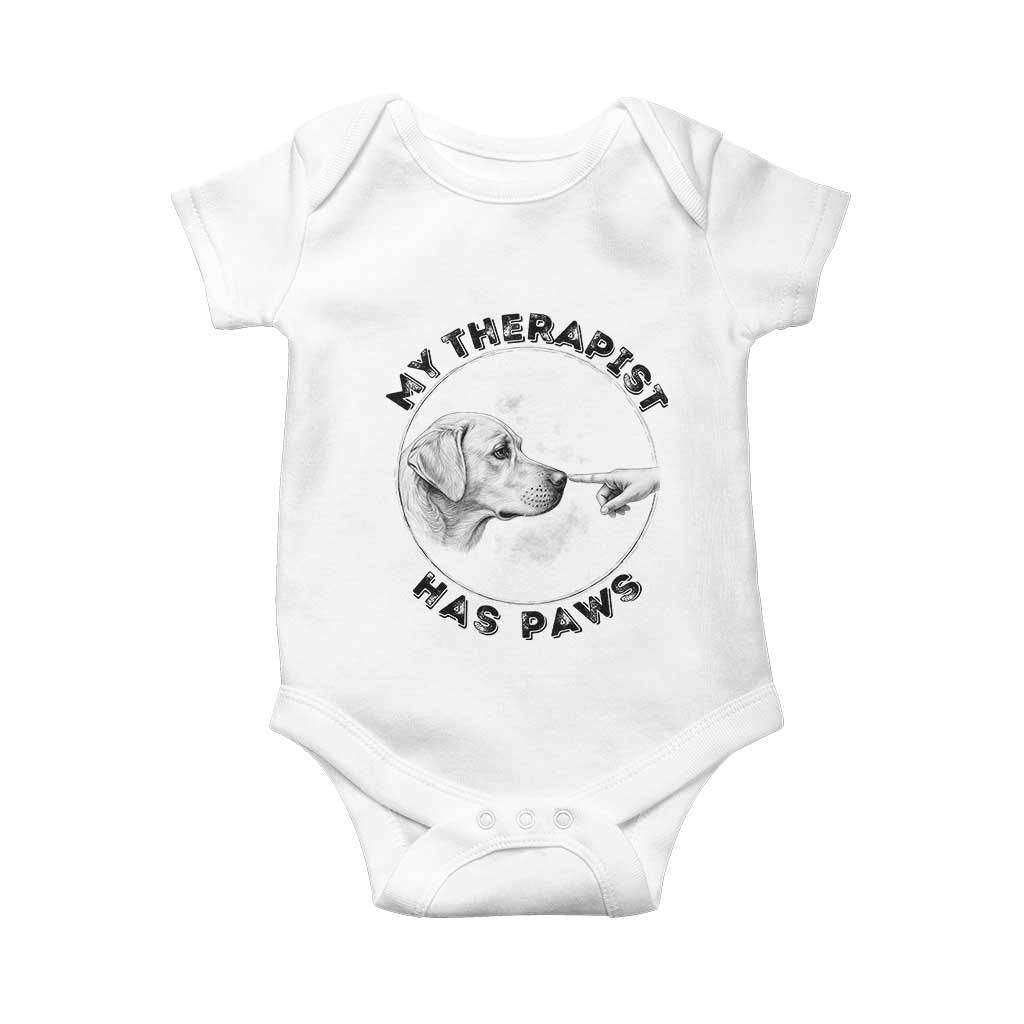 Funny Labrador Retriever Gift Baby Onesie My Therapist Has Paws - Wonder Print Shop