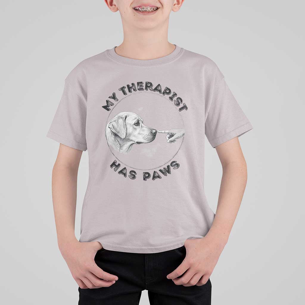 Funny Labrador Retriever Gift T Shirt For Kid My Therapist Has Paws - Wonder Print Shop