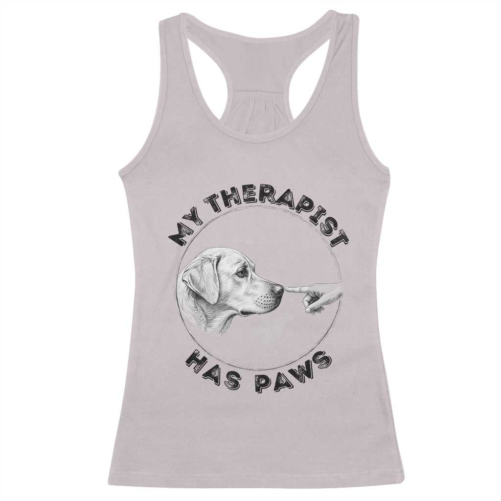 Funny Labrador Retriever Gift Racerback Tank Top My Therapist Has Paws - Wonder Print Shop