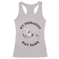 Funny Labrador Retriever Gift Racerback Tank Top My Therapist Has Paws - Wonder Print Shop