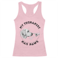 Funny Labrador Retriever Gift Racerback Tank Top My Therapist Has Paws - Wonder Print Shop