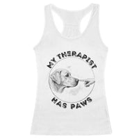 Funny Labrador Retriever Gift Racerback Tank Top My Therapist Has Paws - Wonder Print Shop