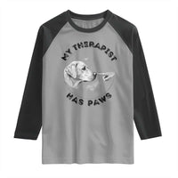 Funny Labrador Retriever Gift Raglan Shirt My Therapist Has Paws - Wonder Print Shop