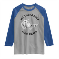 Funny Labrador Retriever Gift Raglan Shirt My Therapist Has Paws - Wonder Print Shop