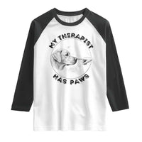 Funny Labrador Retriever Gift Raglan Shirt My Therapist Has Paws - Wonder Print Shop