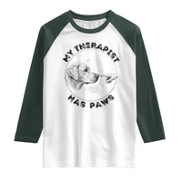 Funny Labrador Retriever Gift Raglan Shirt My Therapist Has Paws - Wonder Print Shop