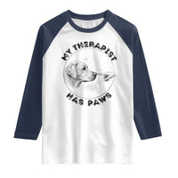 Funny Labrador Retriever Gift Raglan Shirt My Therapist Has Paws - Wonder Print Shop