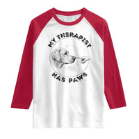 Funny Labrador Retriever Gift Raglan Shirt My Therapist Has Paws - Wonder Print Shop