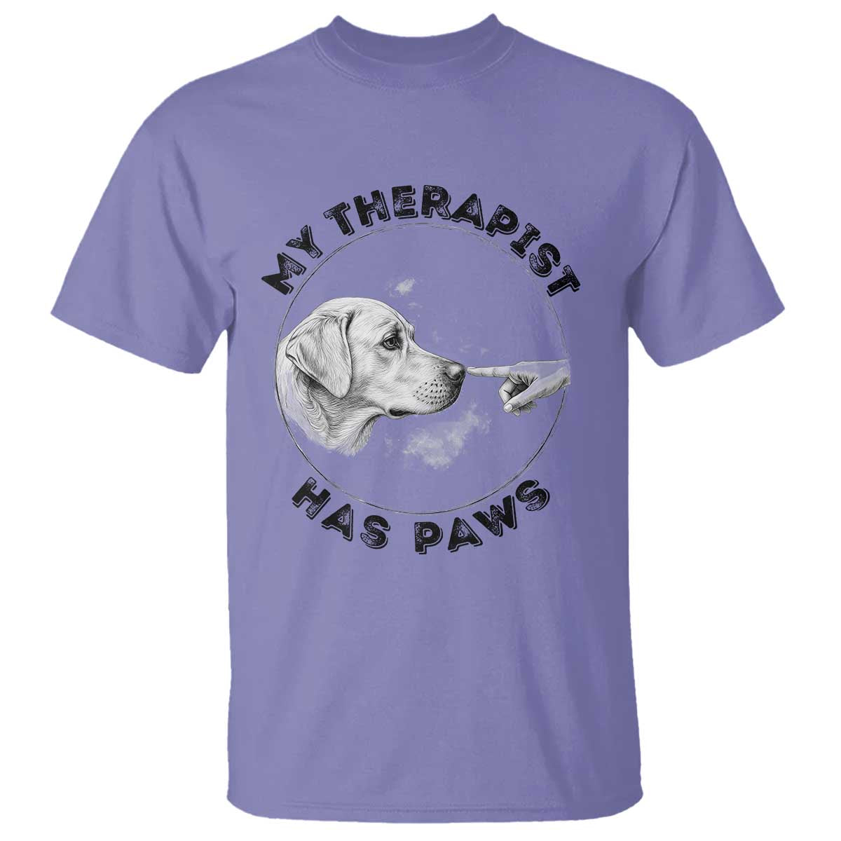 Funny Labrador Retriever Gift T Shirt My Therapist Has Paws - Wonder Print Shop
