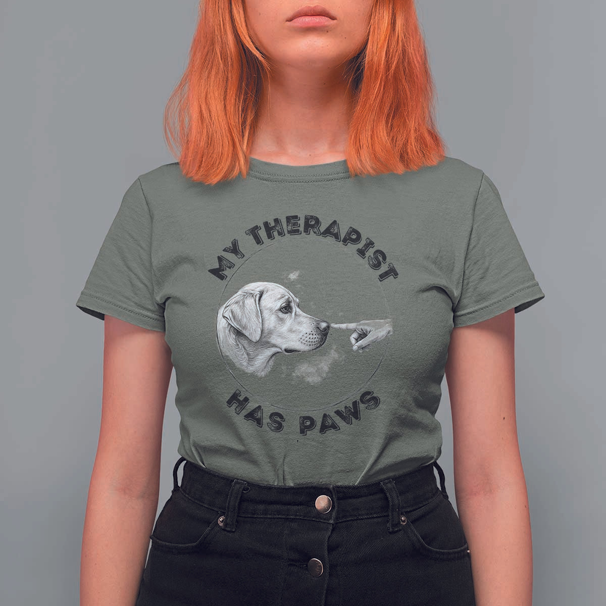 Funny Labrador Retriever Gift T Shirt For Women My Therapist Has Paws - Wonder Print Shop
