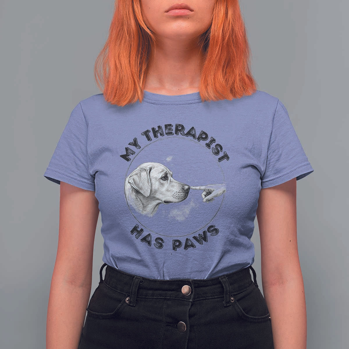 Funny Labrador Retriever Gift T Shirt For Women My Therapist Has Paws - Wonder Print Shop