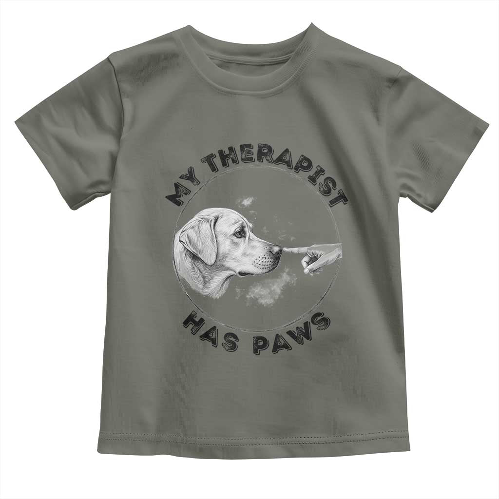 Funny Labrador Retriever Gift Toddler T Shirt My Therapist Has Paws - Wonder Print Shop