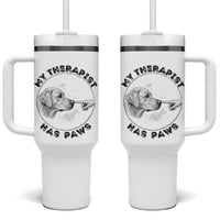 Funny Labrador Retriever Gift Tumbler With Handle My Therapist Has Paws - Wonder Print Shop