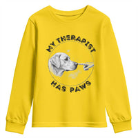 Funny Labrador Retriever Gift Youth Sweatshirt My Therapist Has Paws - Wonder Print Shop