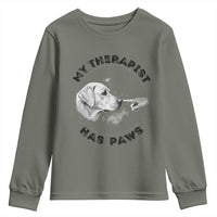 Funny Labrador Retriever Gift Youth Sweatshirt My Therapist Has Paws - Wonder Print Shop