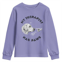 Funny Labrador Retriever Gift Youth Sweatshirt My Therapist Has Paws - Wonder Print Shop