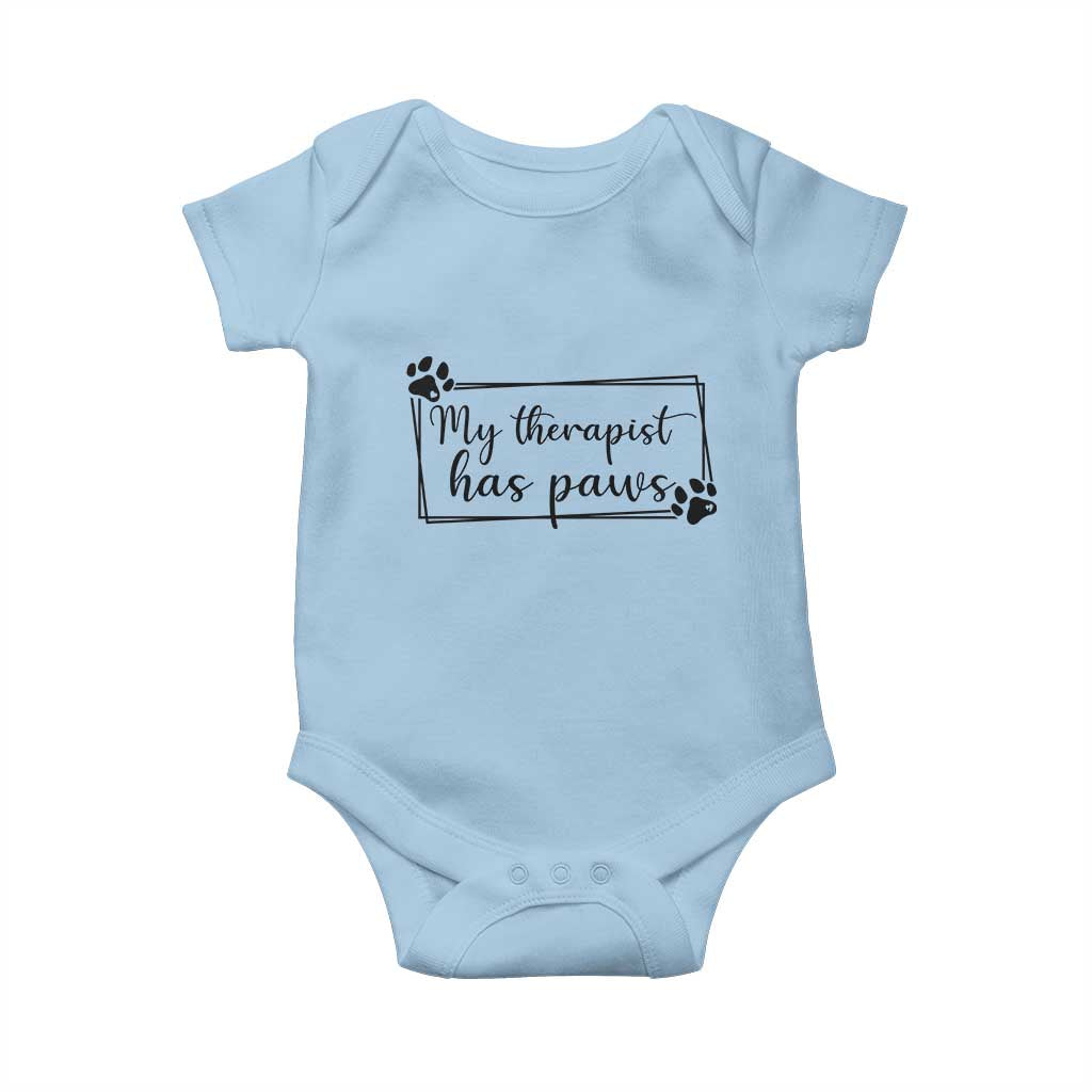 Funny Dog Lover Baby Onesie My Therapist Has Paws - Wonder Print Shop