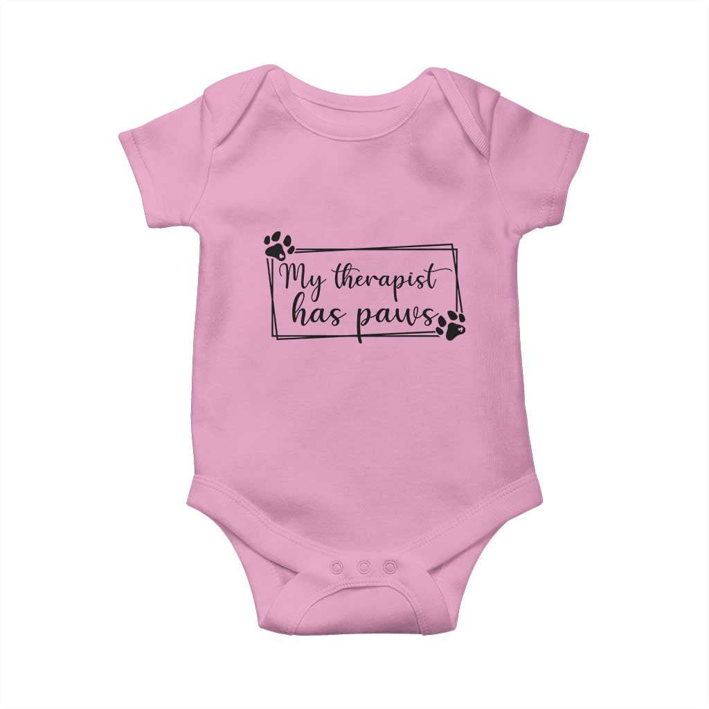 Funny Dog Lover Baby Onesie My Therapist Has Paws - Wonder Print Shop