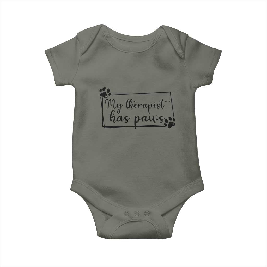 Funny Dog Lover Baby Onesie My Therapist Has Paws - Wonder Print Shop