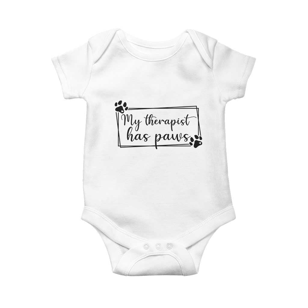 Funny Dog Lover Baby Onesie My Therapist Has Paws - Wonder Print Shop