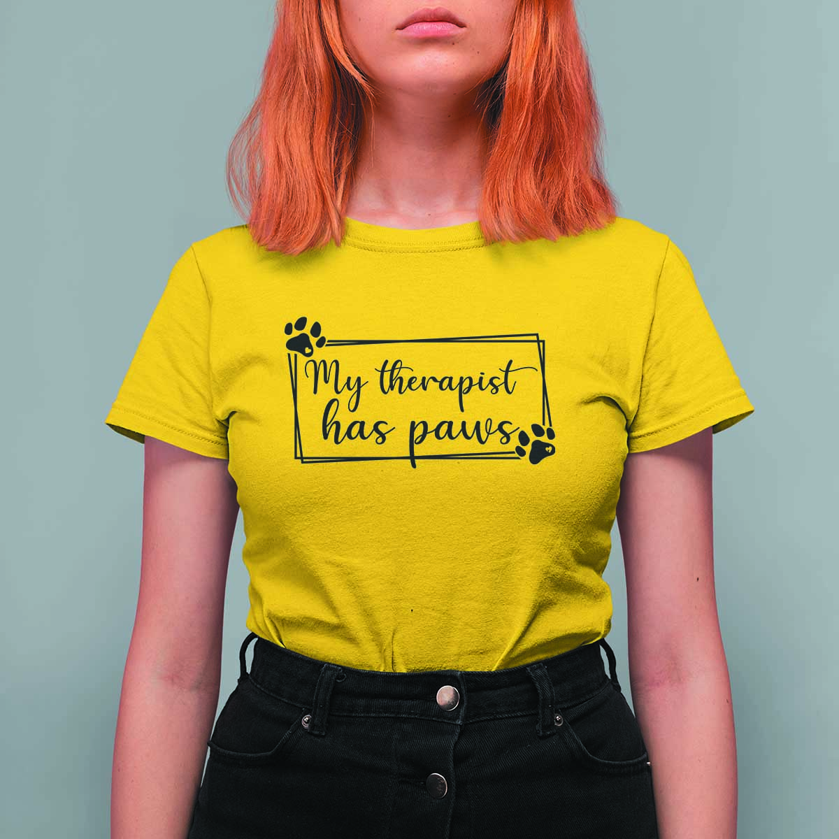 Funny Dog Lover T Shirt For Women My Therapist Has Paws - Wonder Print Shop