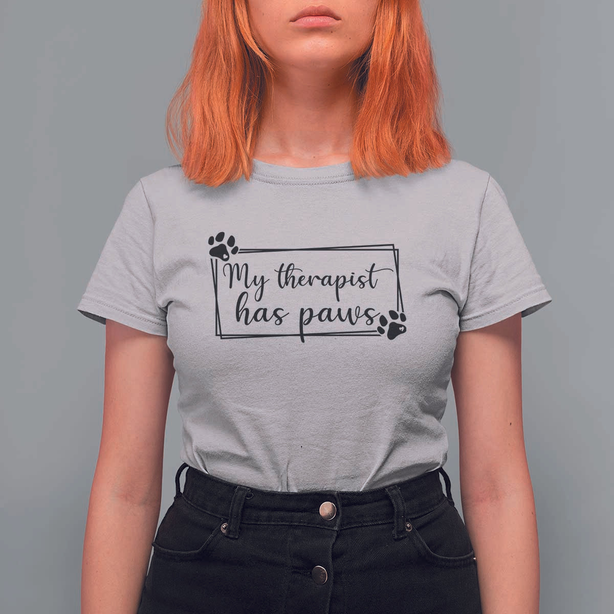 Funny Dog Lover T Shirt For Women My Therapist Has Paws - Wonder Print Shop