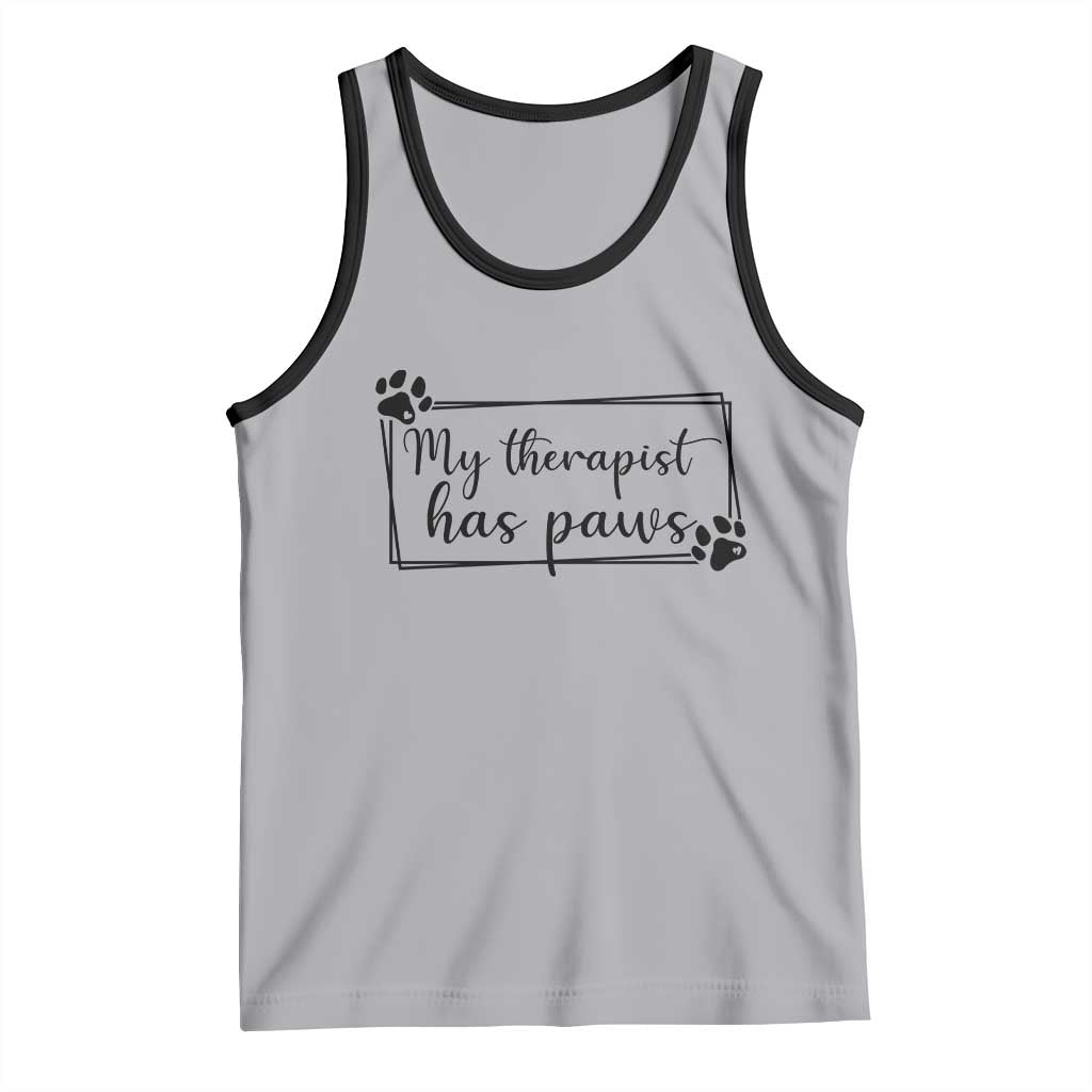 Funny Dog Lover Tank Top My Therapist Has Paws - Wonder Print Shop