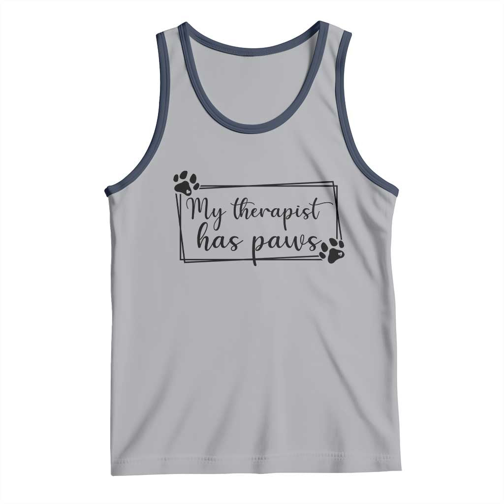 Funny Dog Lover Tank Top My Therapist Has Paws - Wonder Print Shop