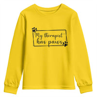 Funny Dog Lover Youth Sweatshirt My Therapist Has Paws - Wonder Print Shop