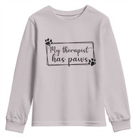 Funny Dog Lover Youth Sweatshirt My Therapist Has Paws - Wonder Print Shop