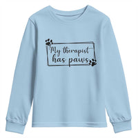Funny Dog Lover Youth Sweatshirt My Therapist Has Paws - Wonder Print Shop