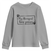 Funny Dog Lover Youth Sweatshirt My Therapist Has Paws - Wonder Print Shop