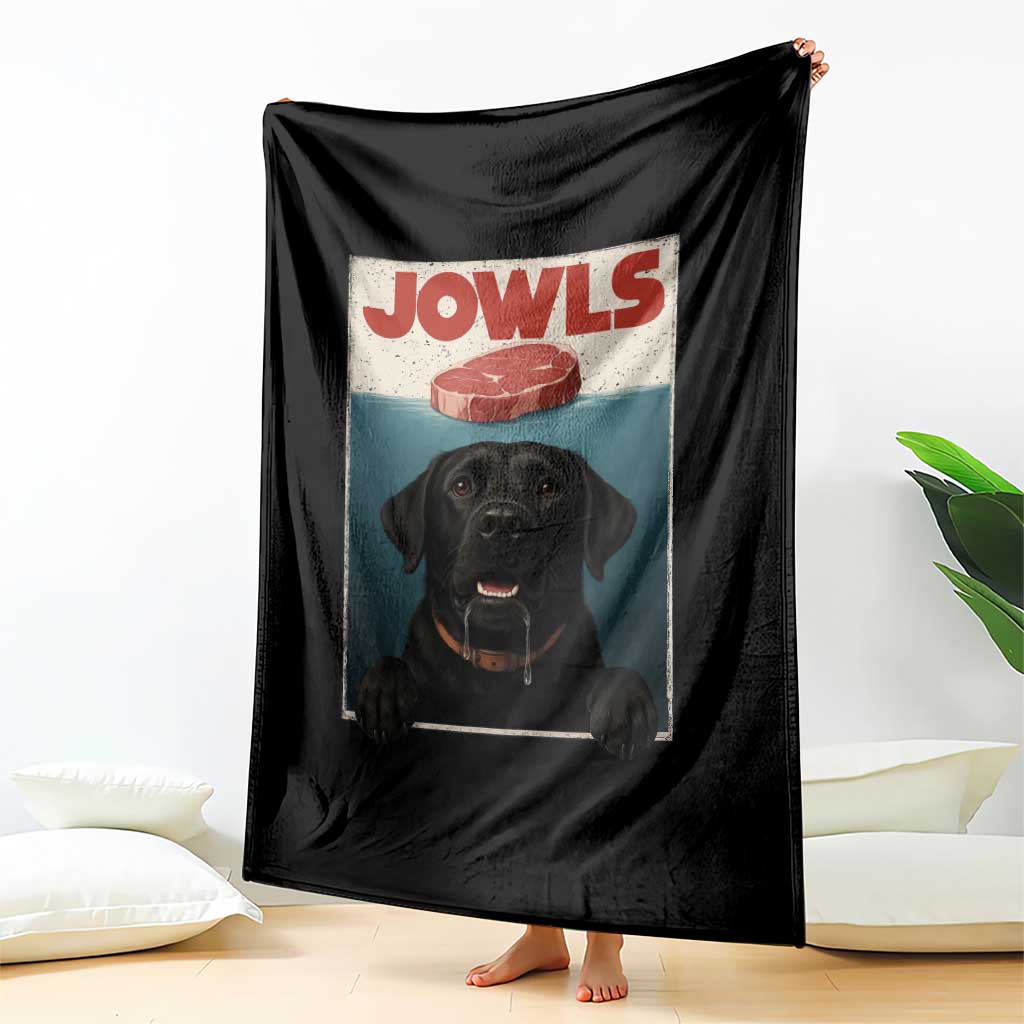 Black Labrador Retriever Throw Blanket Funny Jowls Horror Dog Poster - Wonder Print Shop