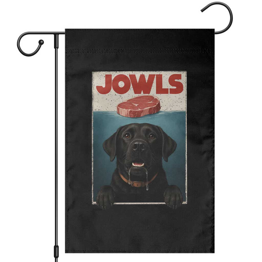 Black Labrador Retriever Garden Flag Funny Jowls Horror Dog Poster - Wonder Print Shop