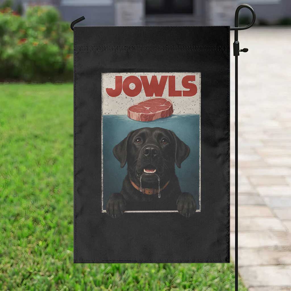 Black Labrador Retriever Garden Flag Funny Jowls Horror Dog Poster - Wonder Print Shop