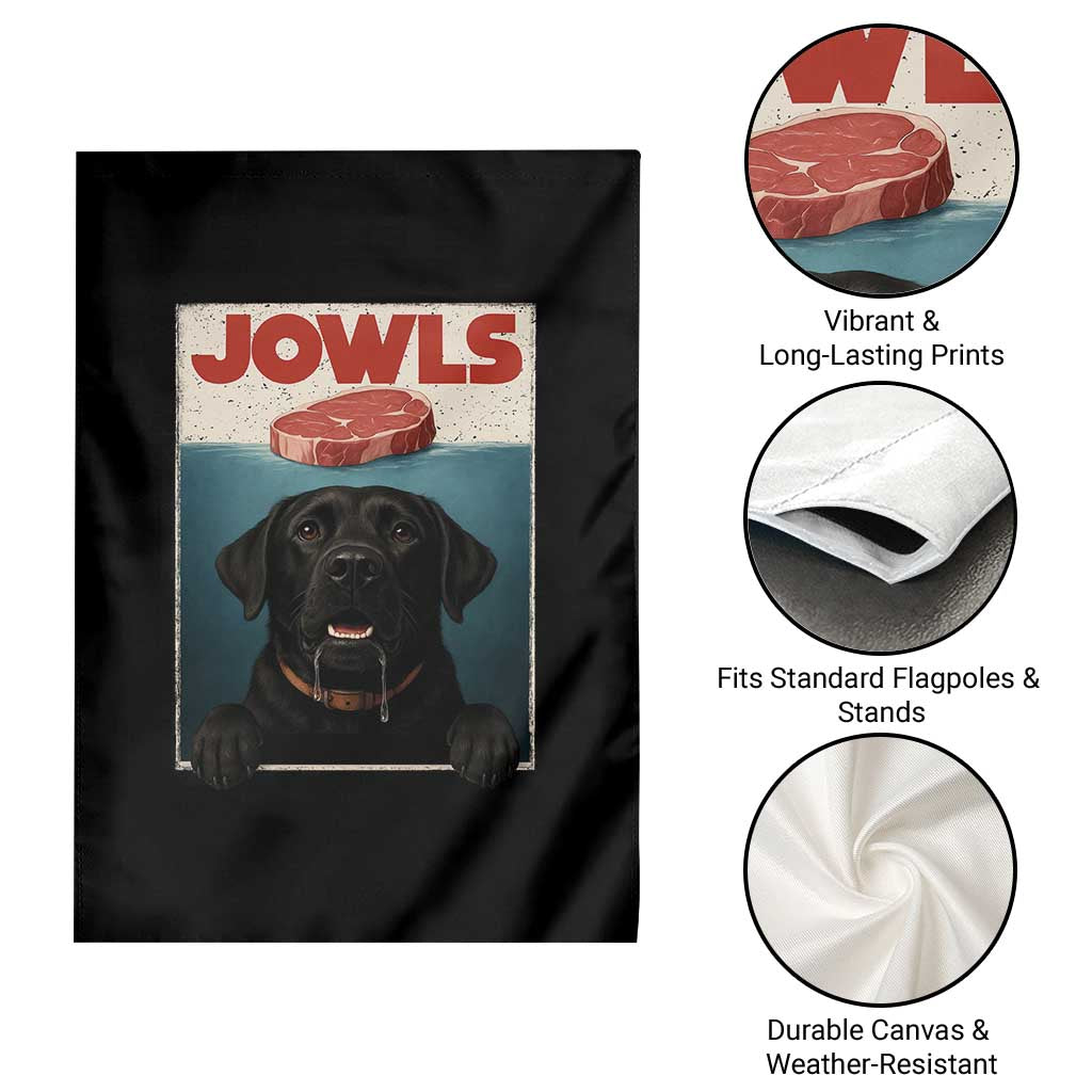 Black Labrador Retriever Garden Flag Funny Jowls Horror Dog Poster - Wonder Print Shop