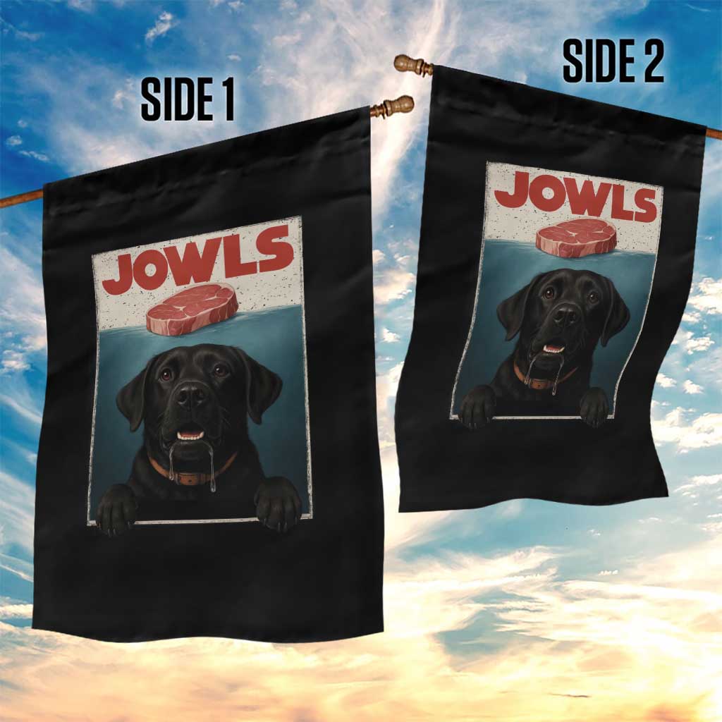 Black Labrador Retriever Garden Flag Funny Jowls Horror Dog Poster - Wonder Print Shop