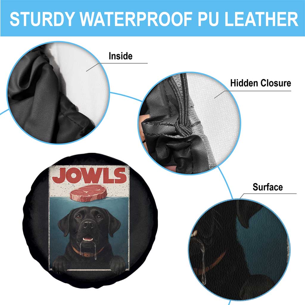 Black Labrador Retriever Spare Tire Cover Funny Jowls Horror Dog Poster - Wonder Print Shop