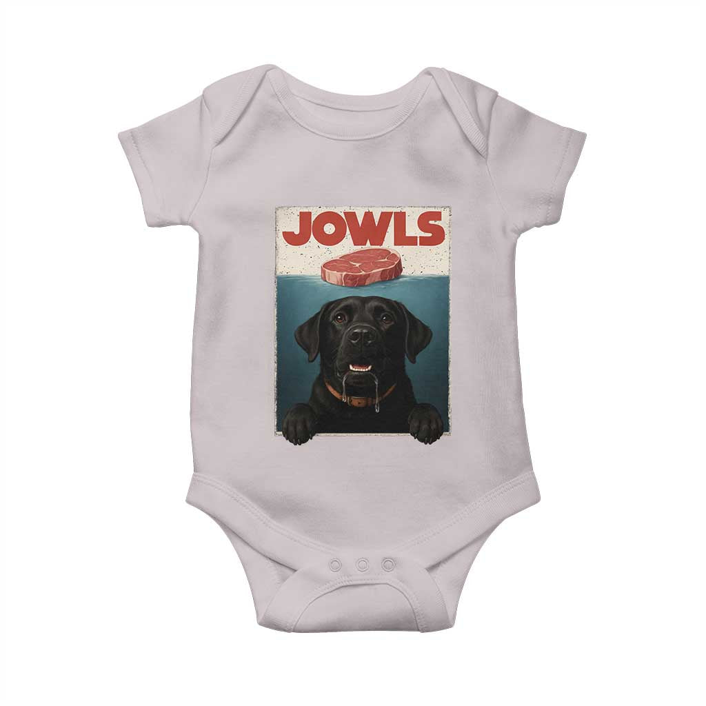 Black Labrador Retriever Baby Onesie Funny Jowls Horror Dog Poster - Wonder Print Shop