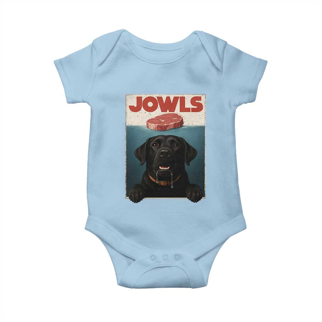 Black Labrador Retriever Baby Onesie Funny Jowls Horror Dog Poster - Wonder Print Shop