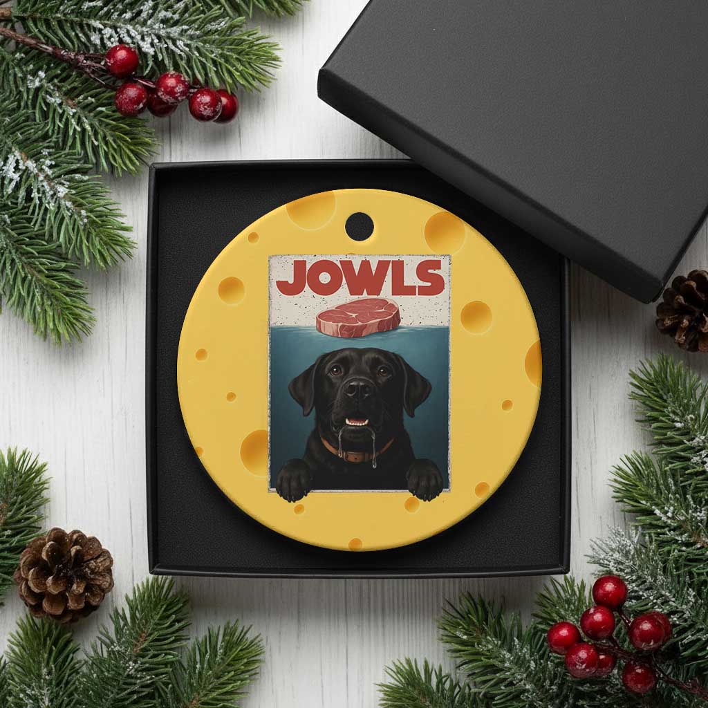 Black Labrador Retriever Ceramic Ornament Funny Jowls Horror Dog Poster - Wonder Print Shop