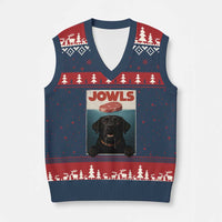 Black Labrador Retriever V-Neck Knit Sweater Vest Funny Jowls Horror Dog Poster - Wonder Print Shop